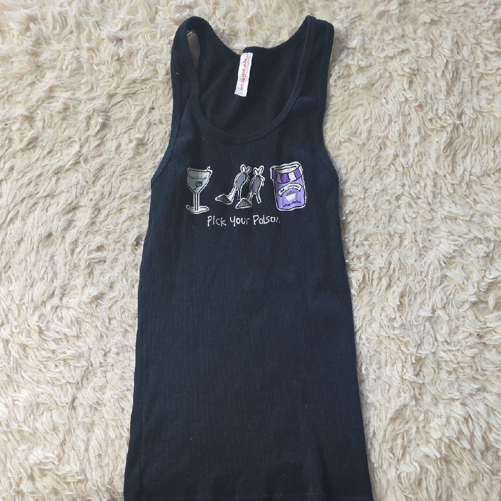 Chic Black Graphic Tank Top